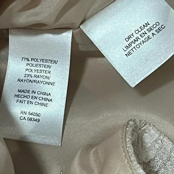 Evan Picone size 12 cream/beige tapestry style with golden sparkle EUC - Picture 9 of 16